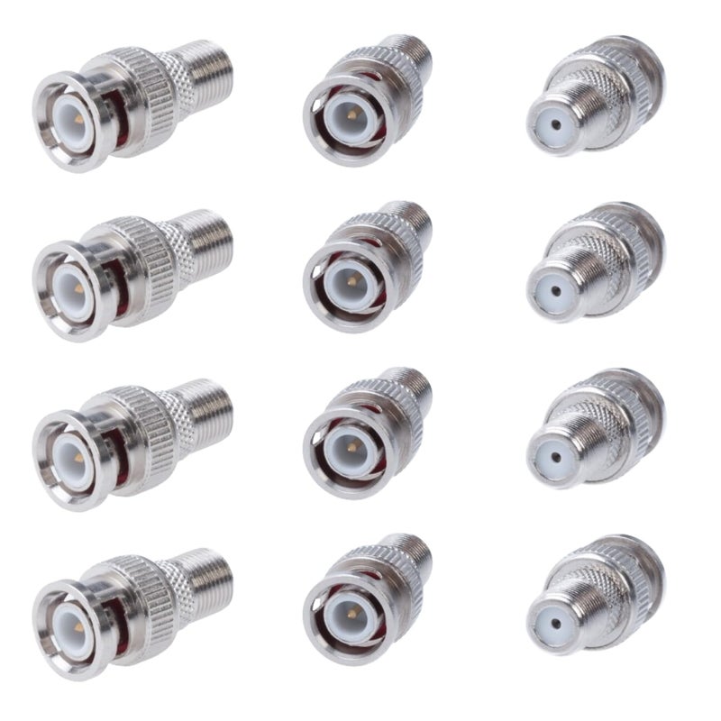 SATMAXIMUM Cctv4Less BNC Male Plug to F Female Jack Coax Adapter Connector for CCTV, DVR, and TV Applications - 20 Pack - Image 2